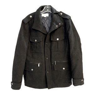 MICHAEL KORS Mens Black Wool Pea Coat Jacket Size Medium